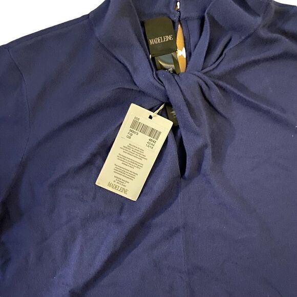 Madeline Navy Blue Long Sleeve Top Size 10 12 NWT - Picture 4 of 9